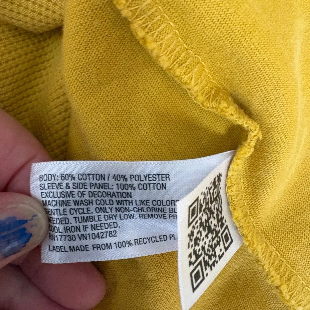 Wild Fable Yellow Waffle Knit Long Sleeve Sweatshirt Top‎ XXL - Picture 5 of 6